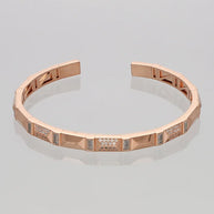 Rose Gold Adjustable Pattern Kada in 92.5 Silver