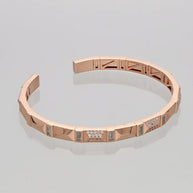 Rose Gold Adjustable Pattern Kada in 92.5 Silver