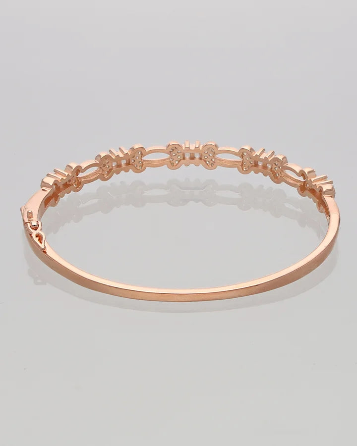 Rose Gold Intricate Micro Stone Kada in 92.5 Silver