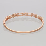 Rose Gold Intricate Micro Stone Kada in 92.5 Silver
