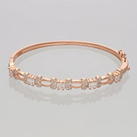Rose Gold Intricate Micro Stone Kada in 92.5 Silver
