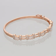 Rose Gold Intricate Micro Stone Kada in 92.5 Silver