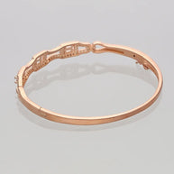 Rose Gold Intricate White Stone Kada in 92.5 Silver
