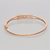 Rose Gold Oval Center Stone Kada in 92.5 Silver