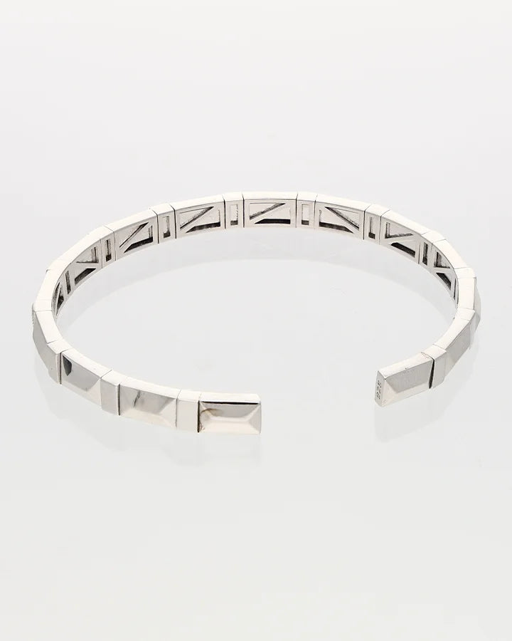 Rhodium Adjustable Pattern Kada in 92.5 Silver