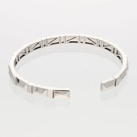 Rhodium Adjustable Pattern Kada in 92.5 Silver