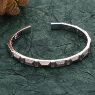 Rhodium Adjustable Pattern Kada in 92.5 Silver