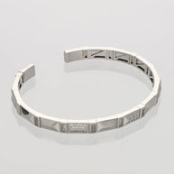 Rhodium Adjustable Pattern Kada in 92.5 Silver