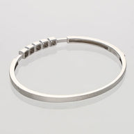 Rhodium Square Stone Kada in 92.5 Silver