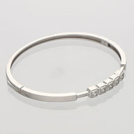 Rhodium Square Stone Kada in 92.5 Silver