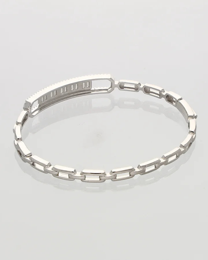 Rhodium Link Kada in 92.5 Silver