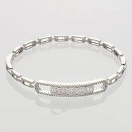 Rhodium Link Kada in 92.5 Silver