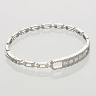 Rhodium Link Kada in 92.5 Silver