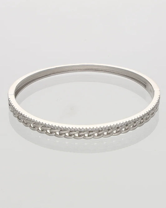 Rhodium Cuban Kada in 92.5 Silver