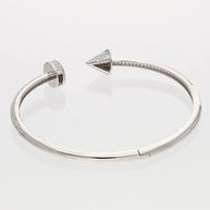 Rhodium Nail Pattern Kada in 92.5 Silver