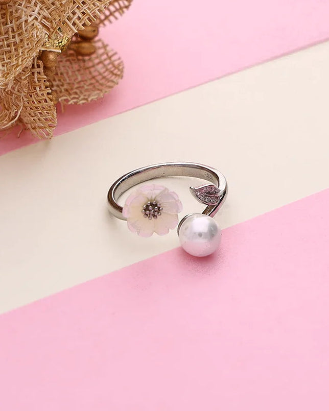 Florea Pearl Bloom Ring in 92.5 Silver