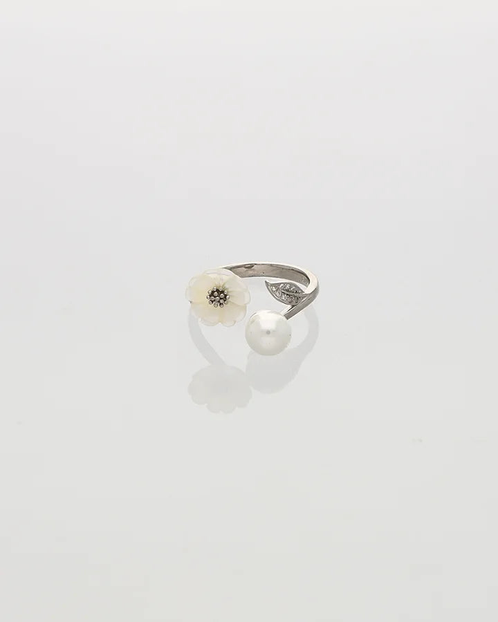 Florea Pearl Bloom Ring in 92.5 Silver