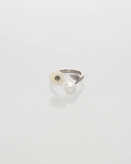 Florea Pearl Bloom Ring in 92.5 Silver
