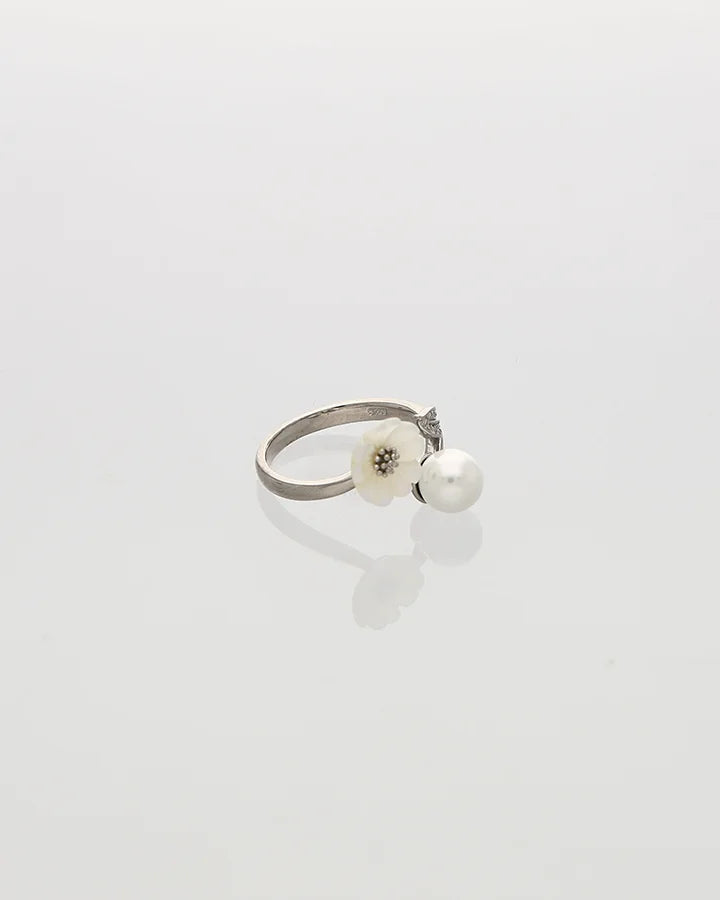 Florea Pearl Bloom Ring in 92.5 Silver