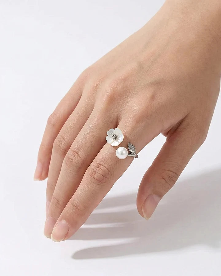 Florea Pearl Ring in 92.5 Silver