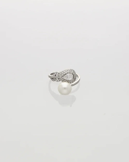Aurelia Pearl & Pear Stone Ring in 92.5 Silver