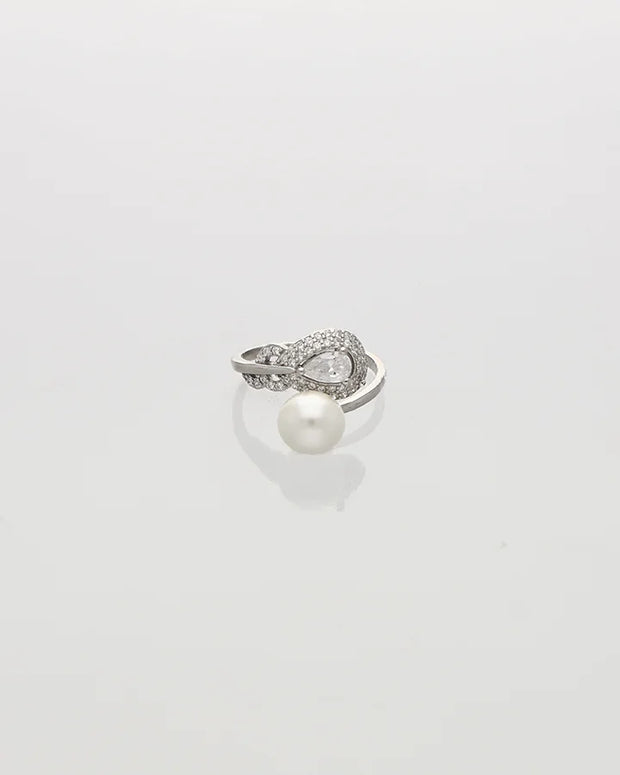 Aurelia Pearl & Pear Stone Ring in 92.5 Silver
