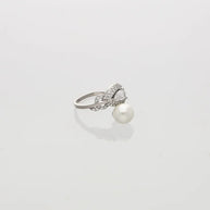 Aurelia Pearl & Pear Stone Ring in 92.5 Silver