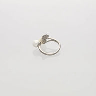 Sylva Pearl Floral Leaf Ring in 92.5 Silver