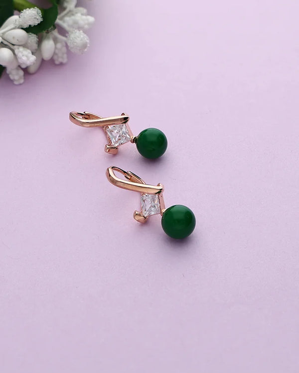 Auriel Mint Drop Loops in 92.5 silver