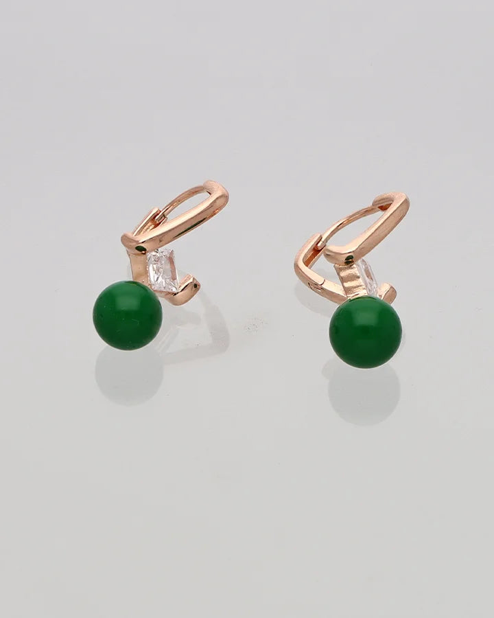 Auriel Mint Drop Loops in 92.5 silver