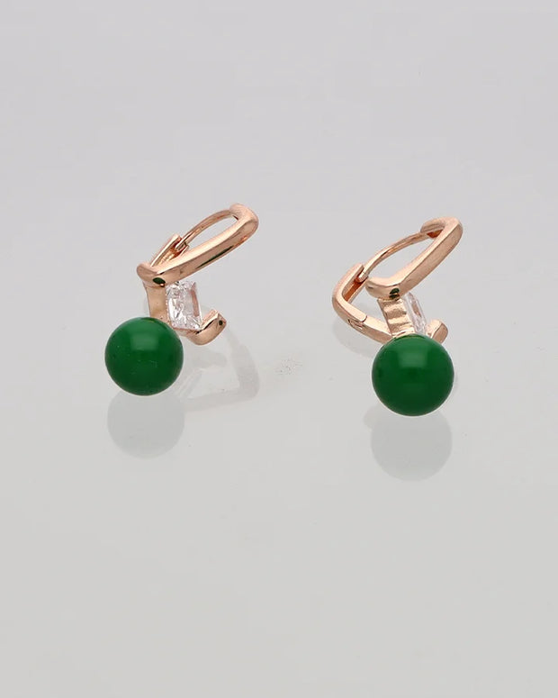 Auriel Mint Drop Loops in 92.5 silver