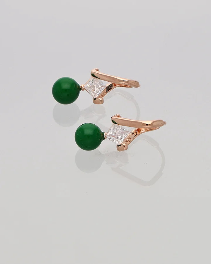 Auriel Mint Drop Loops in 92.5 silver