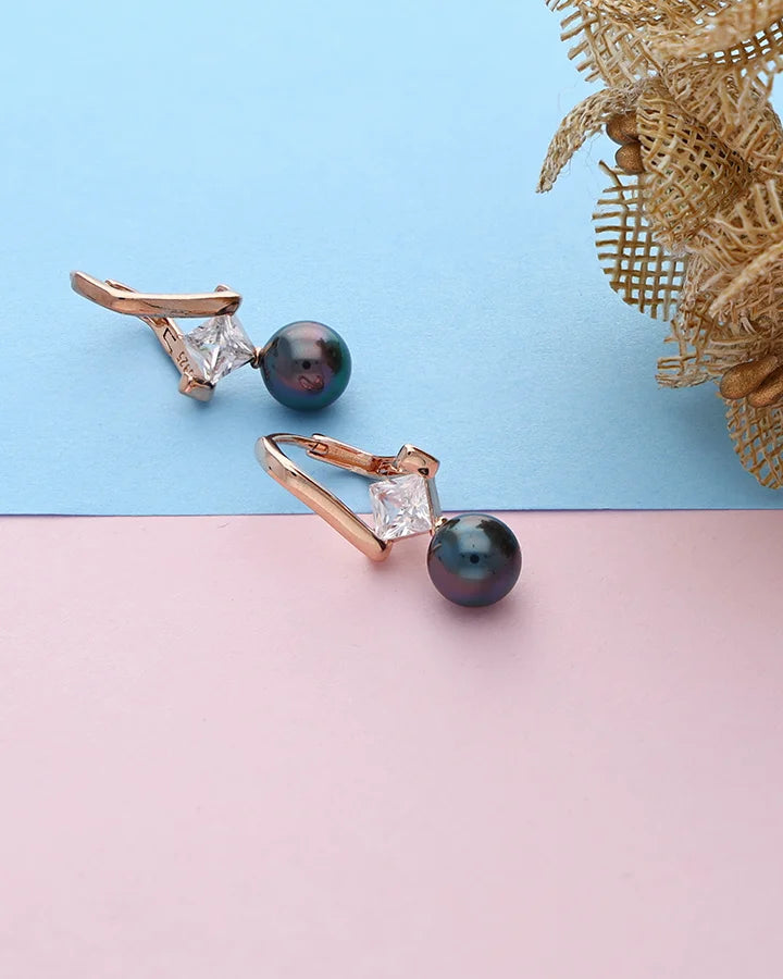 Grevia Smoke Drop Loops in 92.5 silver