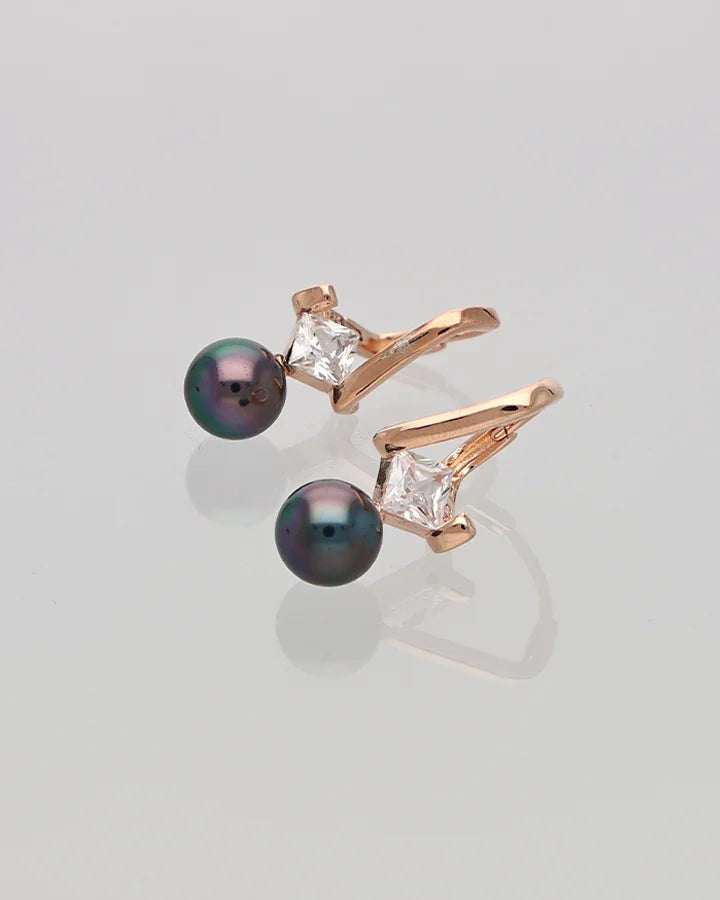 Grevia Smoke Drop Loops in 92.5 silver