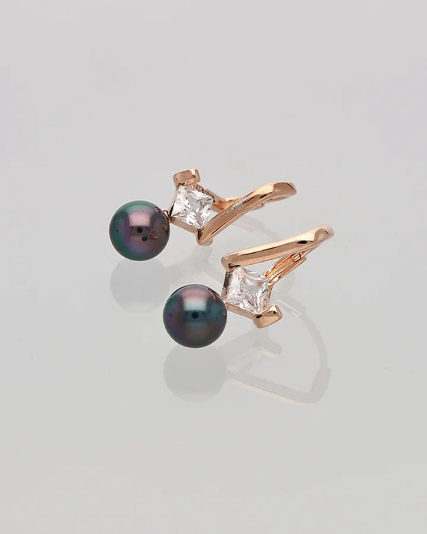 Grevia Smoke Drop Loops in 92.5 silver