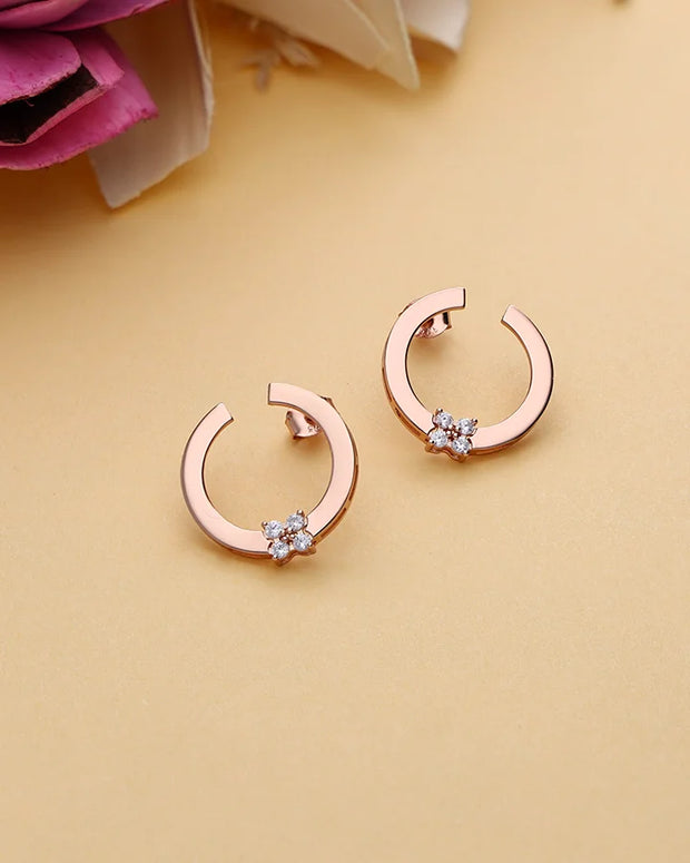 Floria Semi Bloom Studs in 92.5 silver