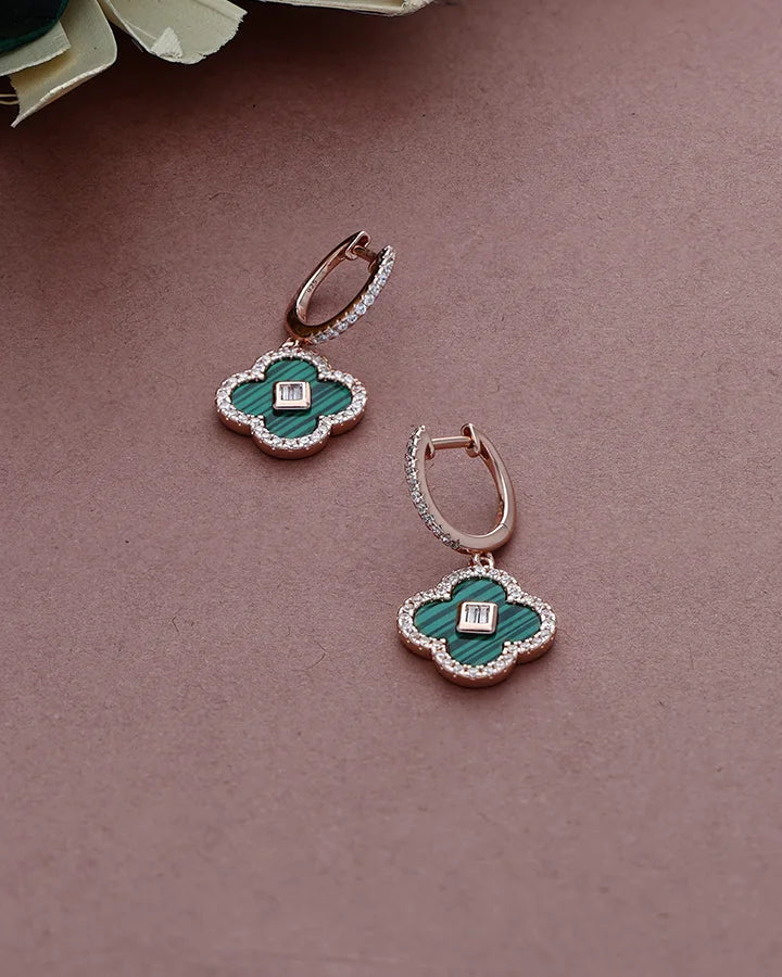 Celisse Leaf Drift Hoops in 92.5 silver