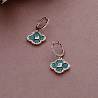 Celisse Leaf Drift Hoops in 92.5 silver