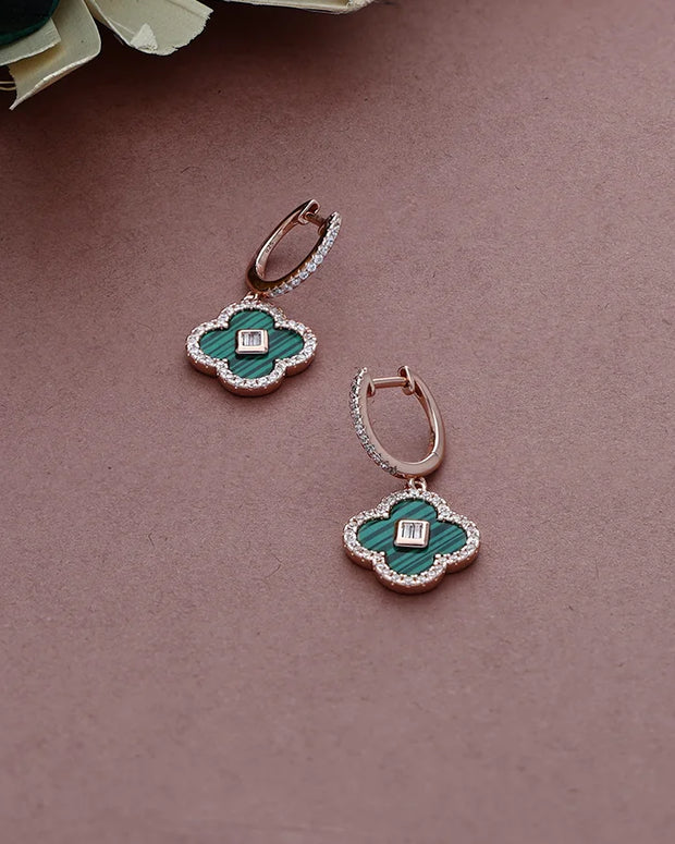 Celisse Leaf Drift Hoops in 92.5 silver