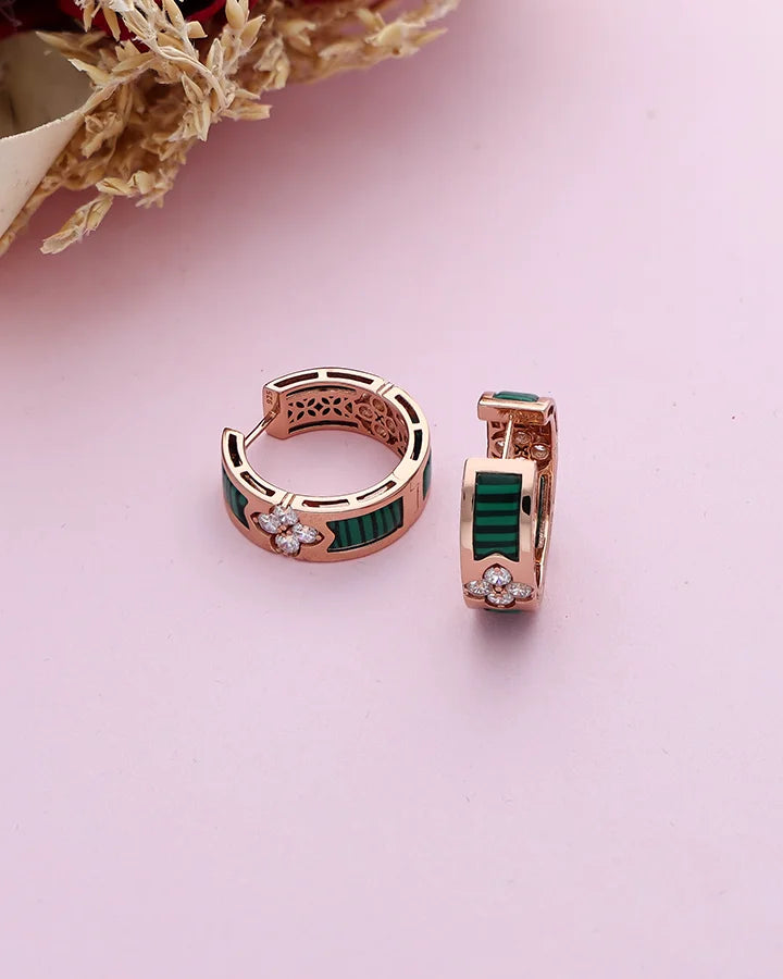 Woodra Bali Ember Hoops in 92.5 silver