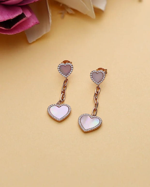 Pearlyn Heart Drift Drops in 92.5 silver