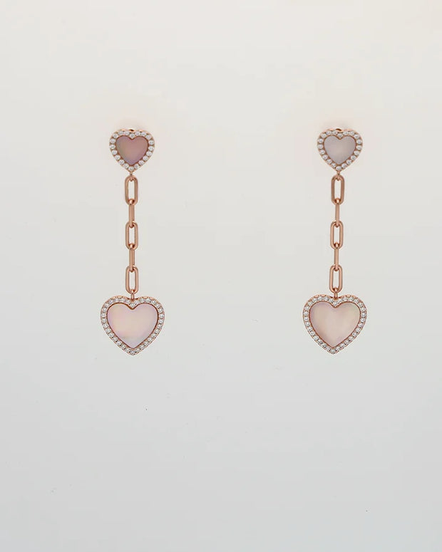 Pearlyn Heart Drift Drops in 92.5 silver