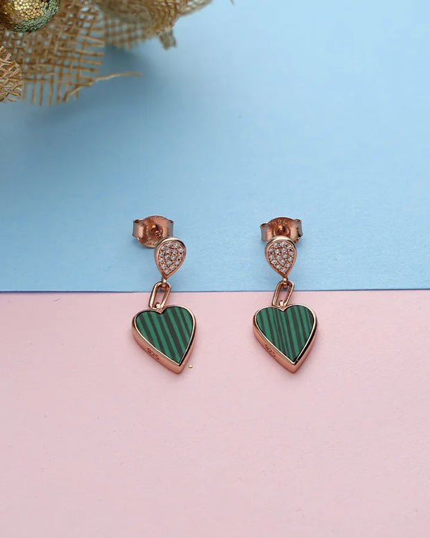 Verdel Short Heart Drops in 92.5 silver