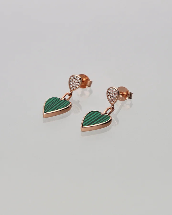 Verdel Short Heart Drops in 92.5 silver