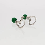 Mintel Light Green Loop Drops in 92.5 silver