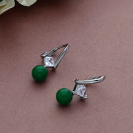 Mintel Light Green Loop Drops in 92.5 silver