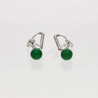 Mintel Light Green Loop Drops in 92.5 silver