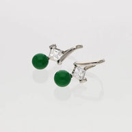 Mintel Light Green Loop Drops in 92.5 silver