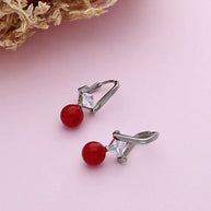 Rubel Red Loop Drops in 92.5 silver