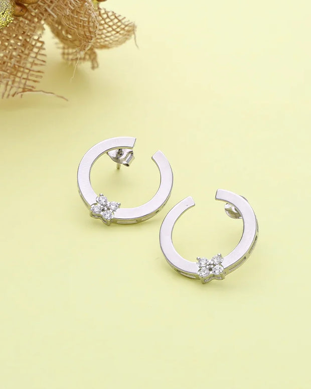 Florin Semi Bloom Hoops in 92.5 silver